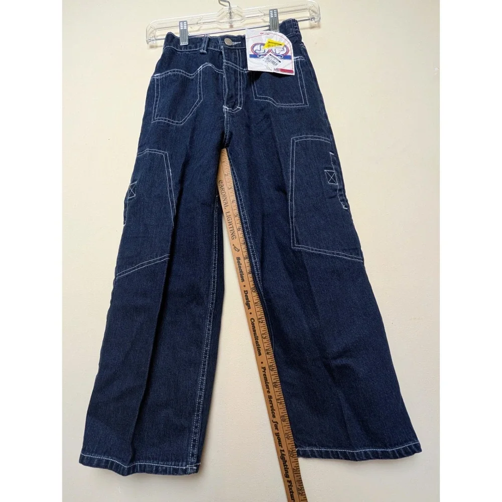 Vintage Joey Fresco 90s Wide‎ Leg Skateboarding Cargo Denim Jeans Youth Size 8